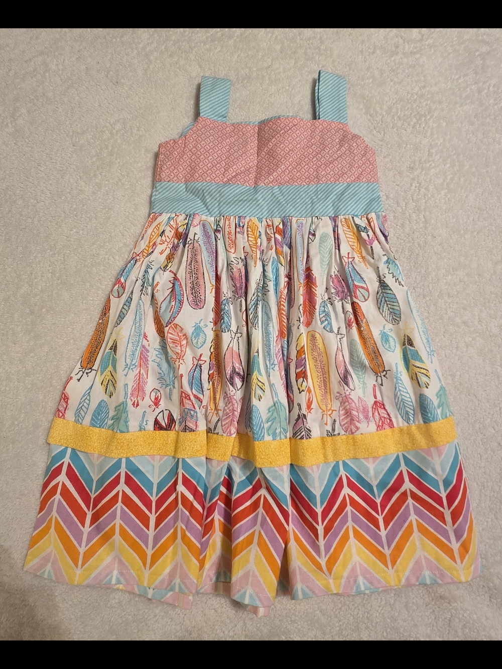 Handmade Girls Multicolor Aztec Dress (Size 3T)